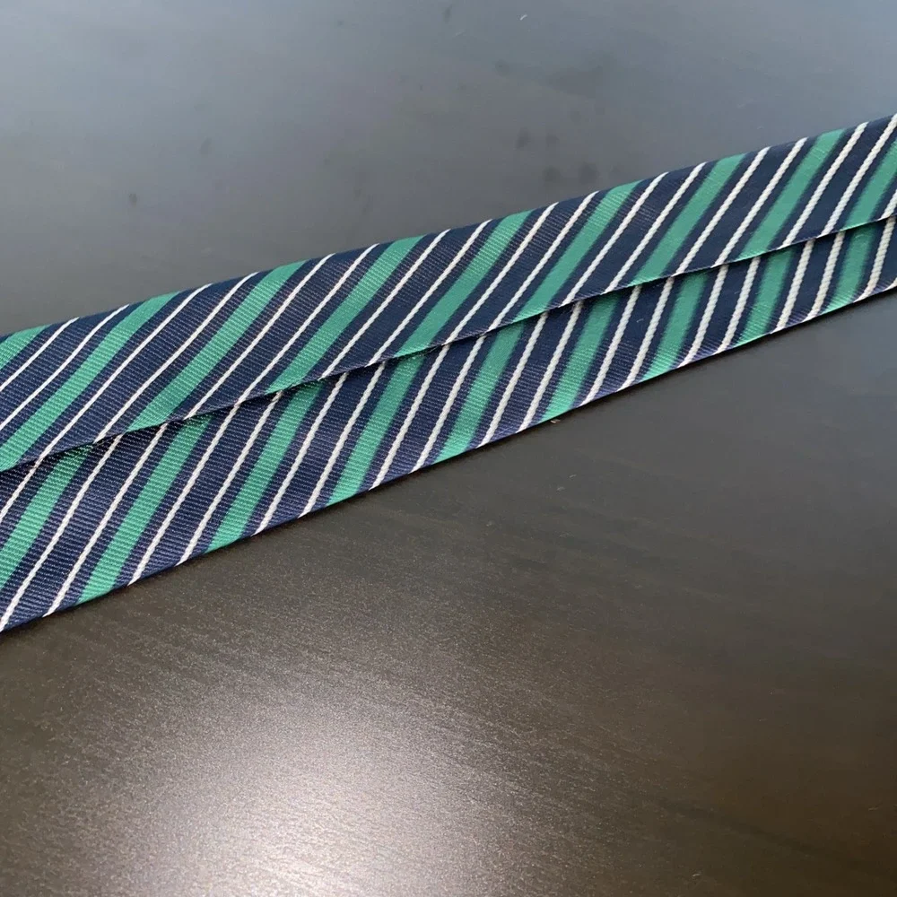 Brooks Brothers Makers Silk Necktie Mens Tie Blue Green Stripe Vintage Regent‎